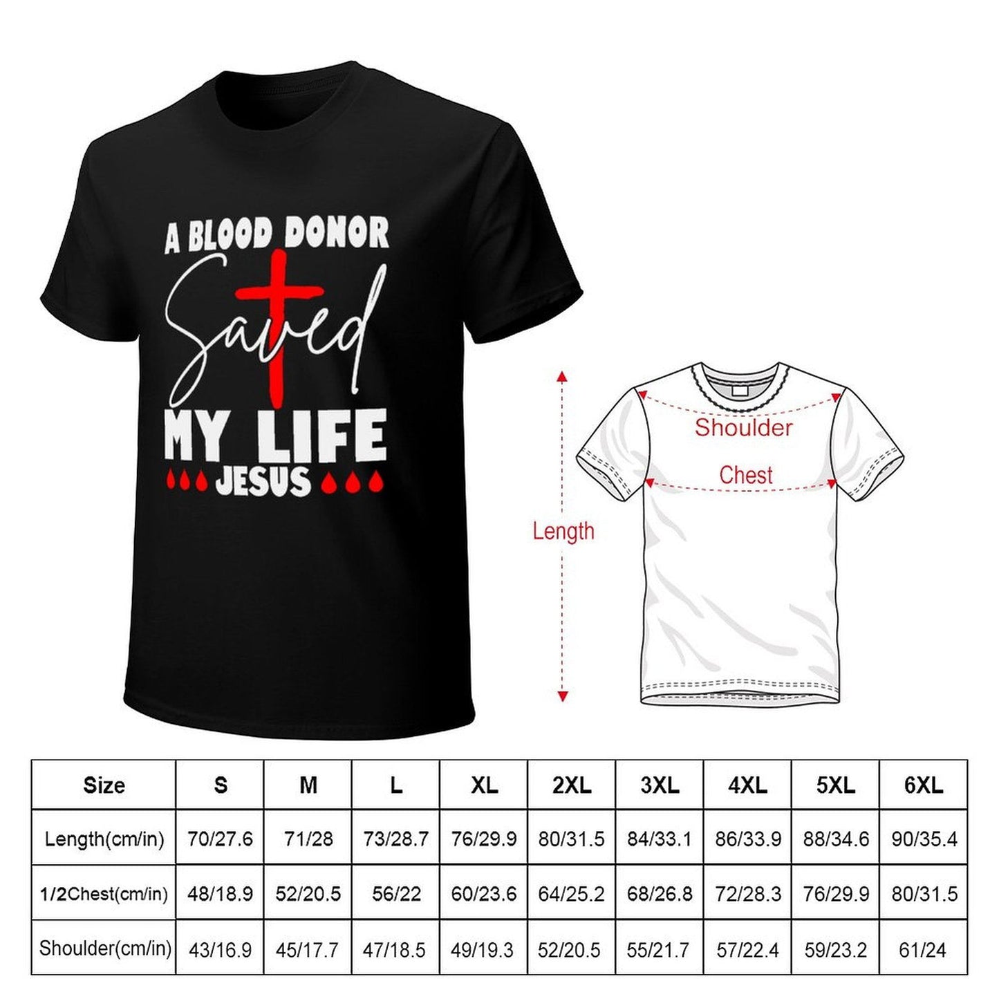 A Blood Donor Saved My Life Jesus Men's Christian T-shirt - ClaimedbyGodDesigns