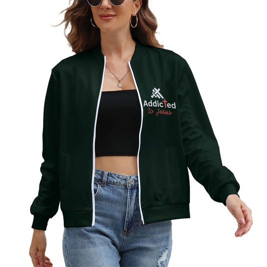 Addicted To Jesus Christian Women's Zipper Jacket - ClaimedbyGodDesigns