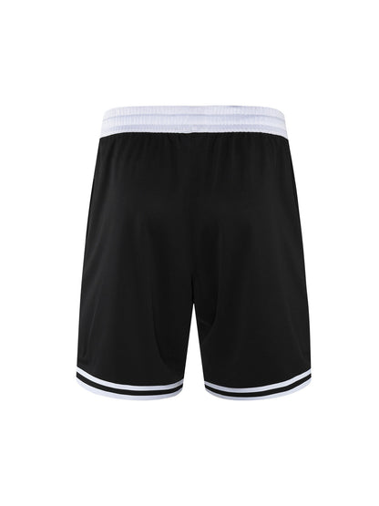 Addicted To Jesus Men's Christian Classic Stripe Trim Zip Pocket Basketball Shorts - ClaimedbyGodDesigns