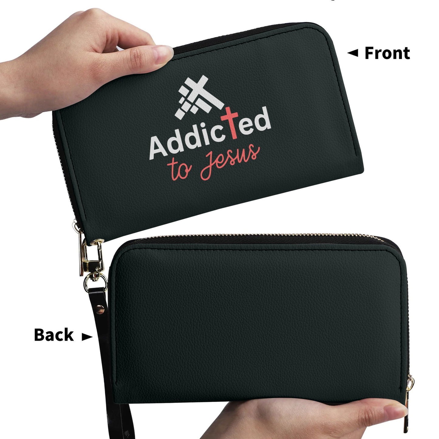 Addicted To Jesus PU Leather Womens Christian Wallet - ClaimedbyGodDesigns