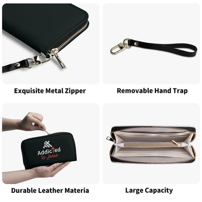 Addicted To Jesus PU Leather Womens Christian Wallet - ClaimedbyGodDesigns