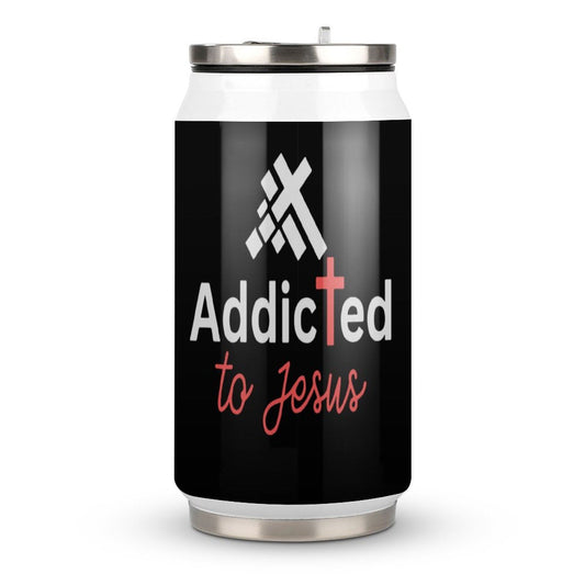 Addicted To Jesus Unique Christian Stainless Steel Tumbler with Straw - ClaimedbyGodDesigns