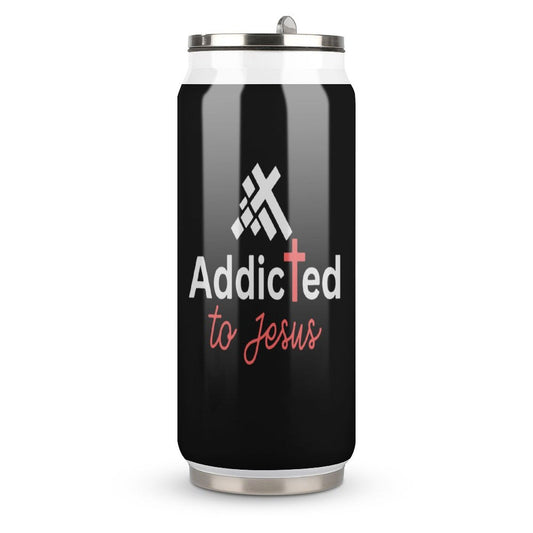Addicted To Jesus Unique Christian Stainless Steel Tumbler with Straw - ClaimedbyGodDesigns