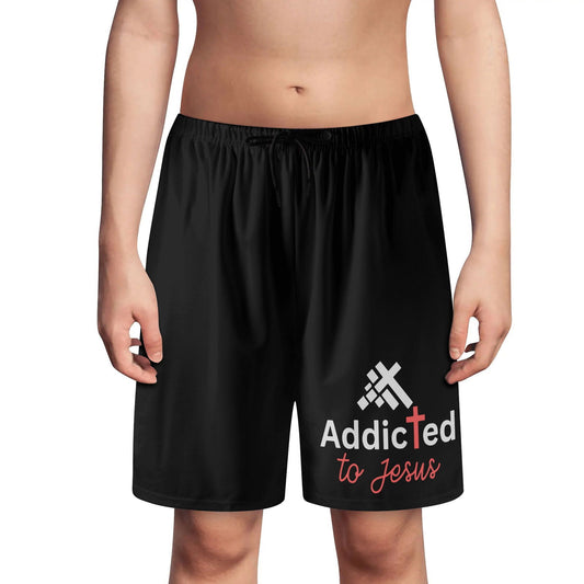 Addicted To Jesus Youth Christian Shorts - ClaimedbyGodDesigns