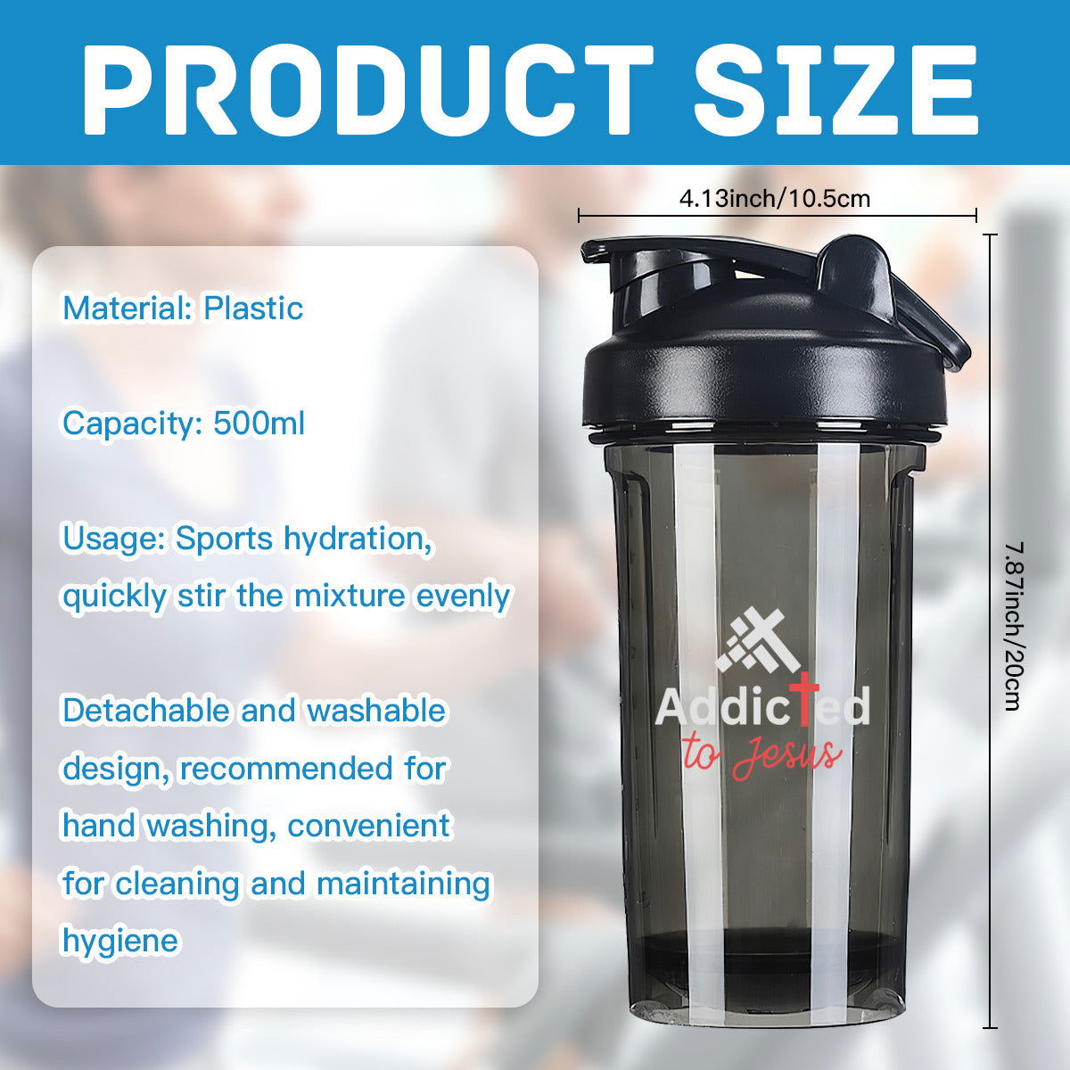 Addicted To  Christian Fitness Protein Shake Bottle - ClaimedbyGodDesigns