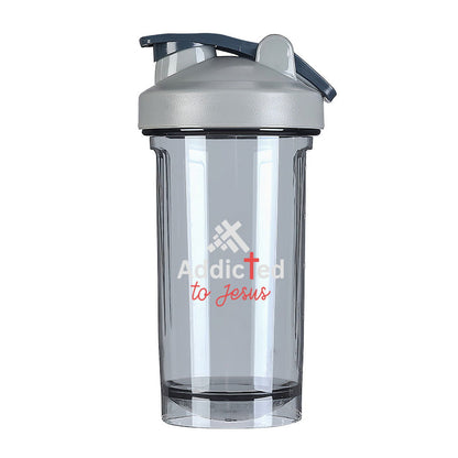 Addicted To  Christian Fitness Protein Shake Bottle - ClaimedbyGodDesigns