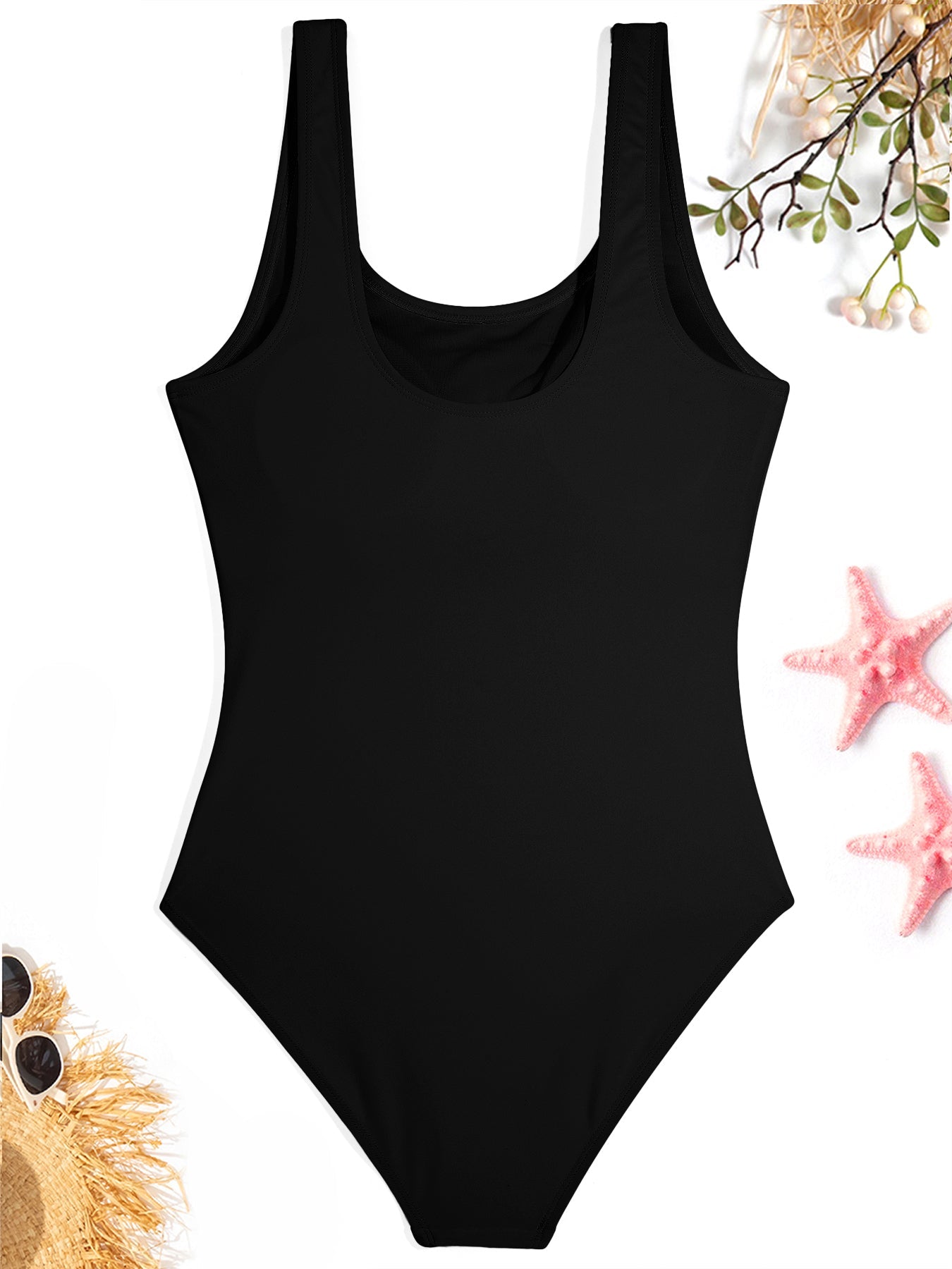 All I Need Is Jesus And The Beach Athletic Strap One - Piece Christian Swimsuit for Women - ClaimedbyGodDesigns