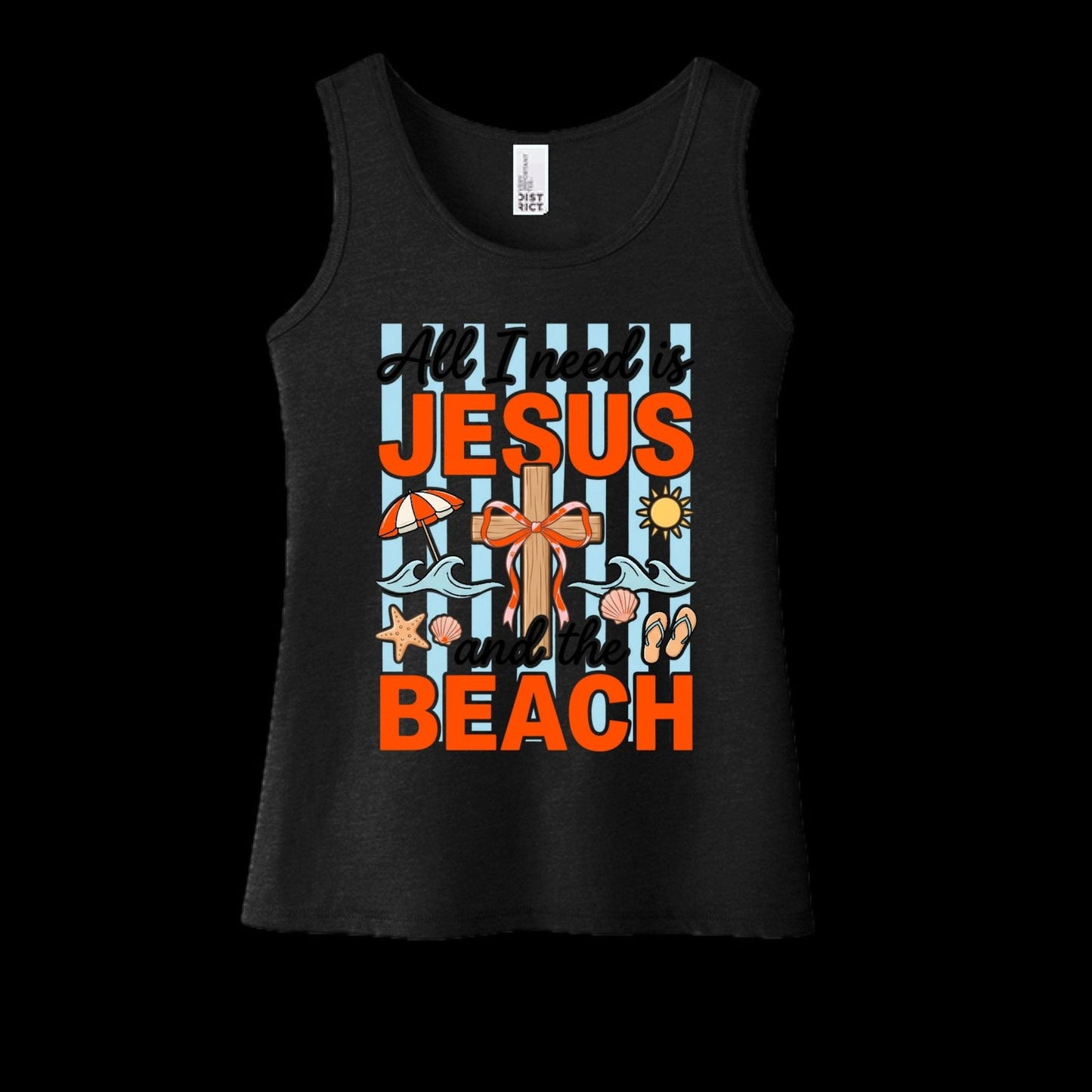 All I Need Is Jesus and The Beach Youth Christian Tank-top - ClaimedbyGodDesigns