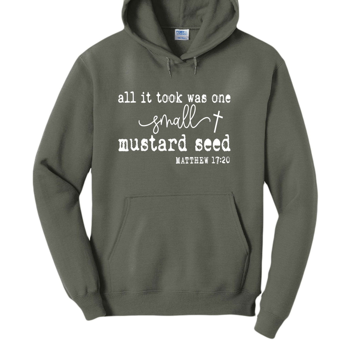 All It Took Was One Small Mustard Seed Unisex Christian Pullover Hooded Sweatshirt - ClaimedbyGodDesigns