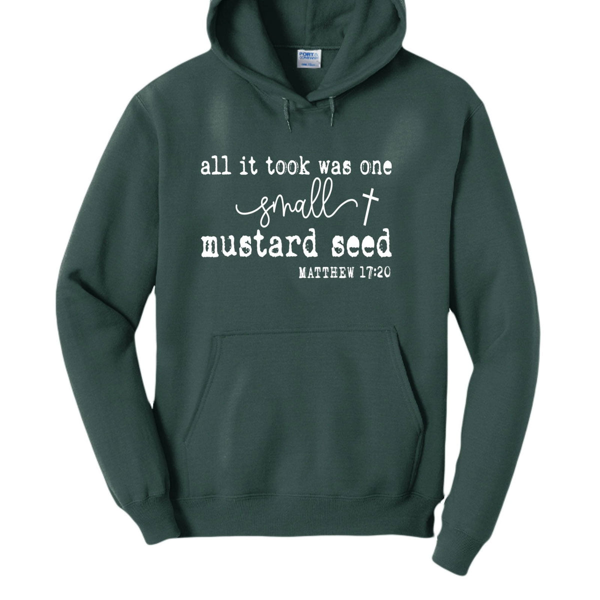 All It Took Was One Small Mustard Seed Unisex Christian Pullover Hooded Sweatshirt - ClaimedbyGodDesigns