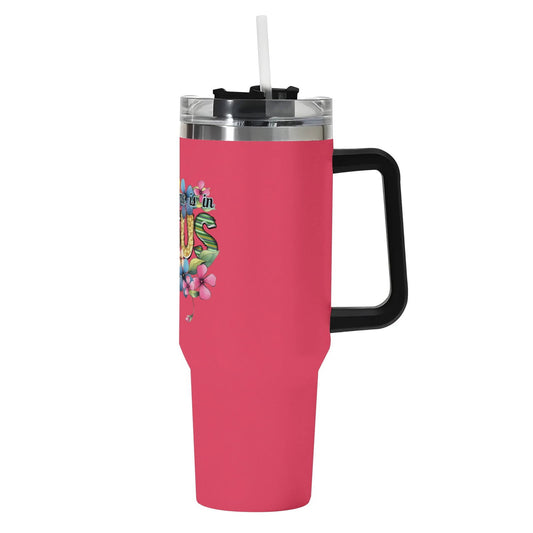 All My Hope Is In Jesus 40oz Stainless Steel Christian Tumbler Gift With Black Handle and Straw - ClaimedbyGodDesigns