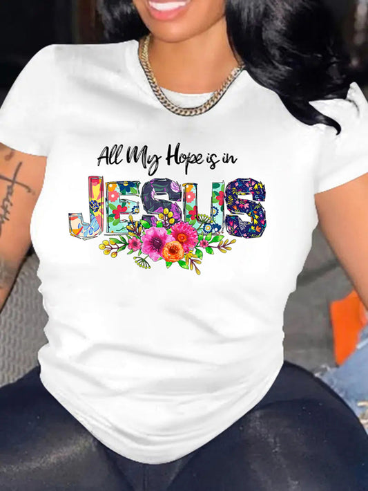 All My Hope Is In Jesus Women's Christian T-shirt - ClaimedbyGodDesigns