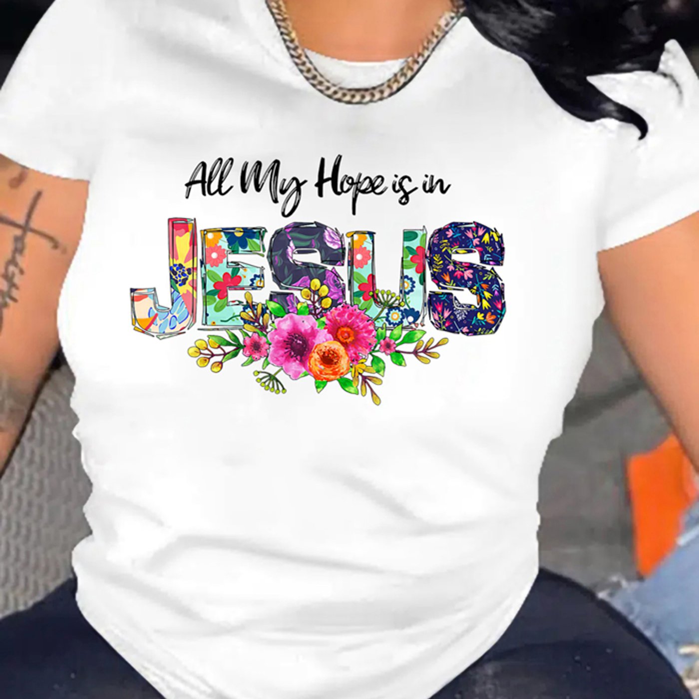 All My Hope Is In Jesus Women's Christian T-shirt - ClaimedbyGodDesigns