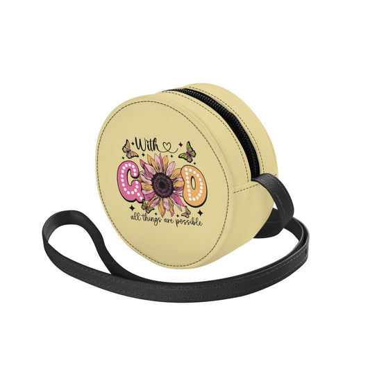 All Things Are Possible Christian Kids PU Small Round Bag Children Purse - ClaimedbyGodDesigns