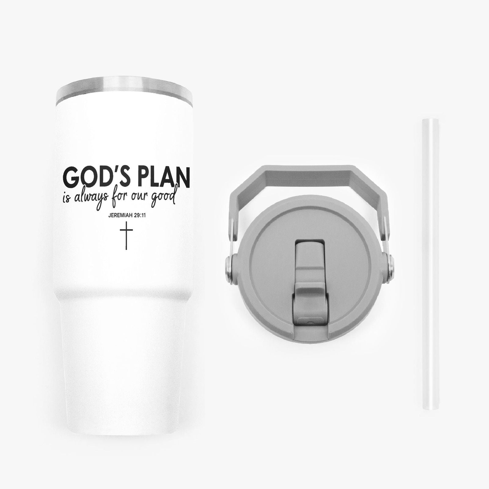 Always For Our Good Christian Flip Straw Tumbler - 30oz - ClaimedbyGodDesigns