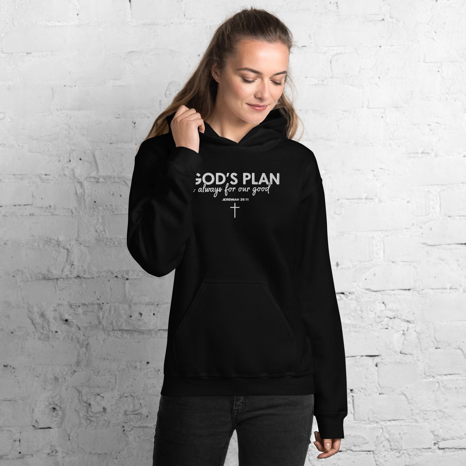 Always For Our Good Unisex Christian Embroidered Hooded Sweatshirt - ClaimedbyGodDesigns