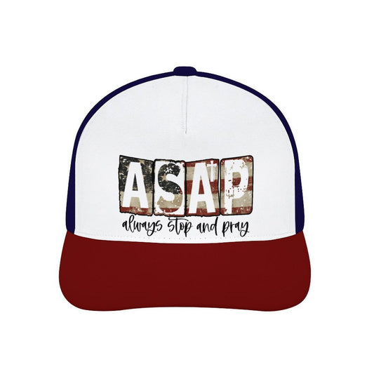 Always Stop And Pray American Flag Patriotic Christian Hat - ClaimedbyGodDesigns