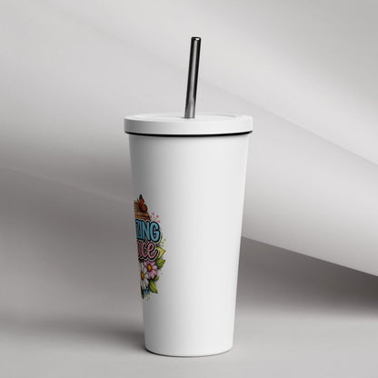 Amazing Grace Christian Insulated 20oz Tumbler with a straw - ClaimedbyGodDesigns