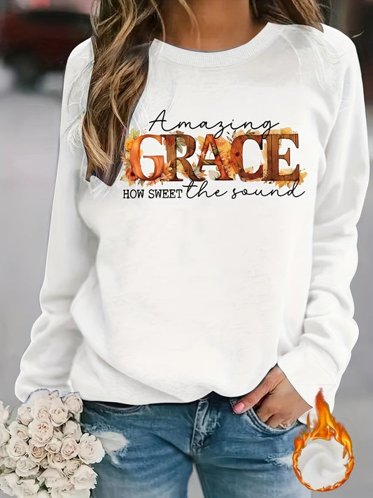 Amazing Grace How Sweet The Sound Women's Christian Pullover Sweatshirt - ClaimedbyGodDesigns