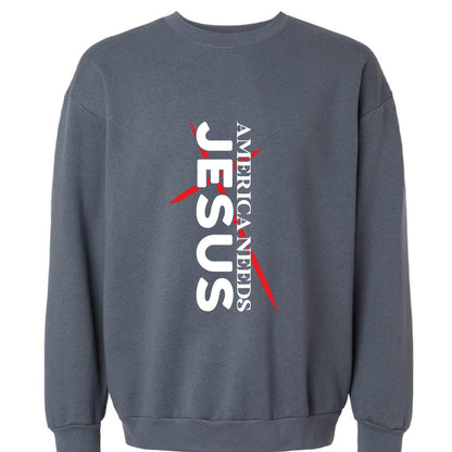 America Needs Jesus Unisex Christian Pullover Sweatshirt - ClaimedbyGodDesigns