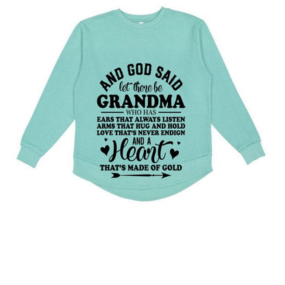 And He Said Let There Be Grandma Women's Christian Pullover Weekend Fleece Sweatshirt - ClaimedbyGodDesigns