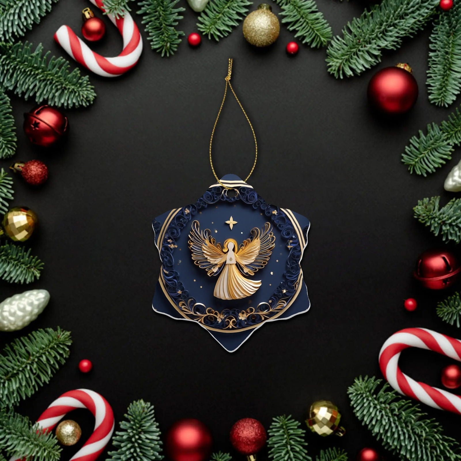 Angel Christian Snowflake Ceramic Ornaments (1pc, 3pcs, 5pcs, 10pcs) - ClaimedbyGodDesigns