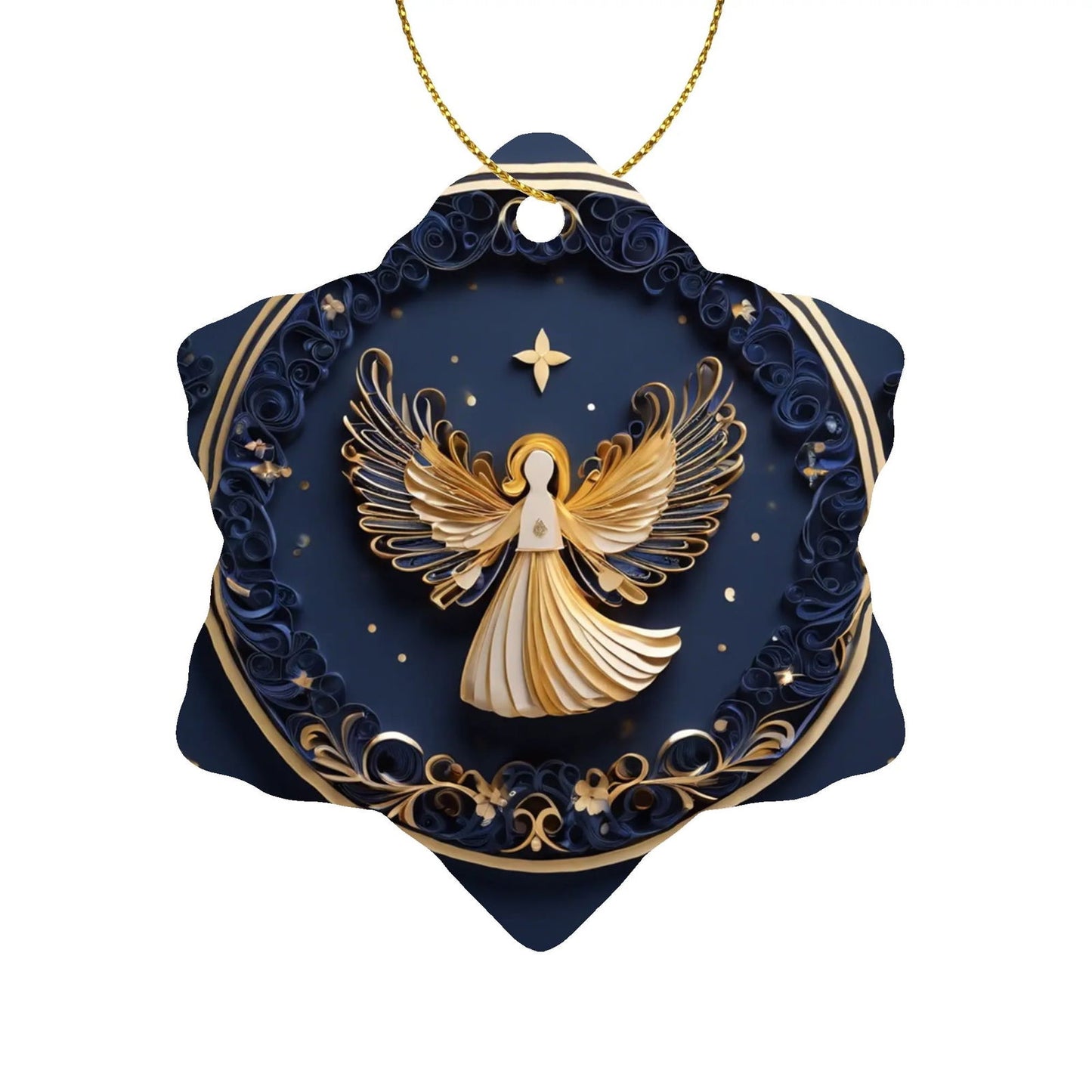 Angel Christian Snowflake Ceramic Ornaments (1pc, 3pcs, 5pcs, 10pcs) - ClaimedbyGodDesigns