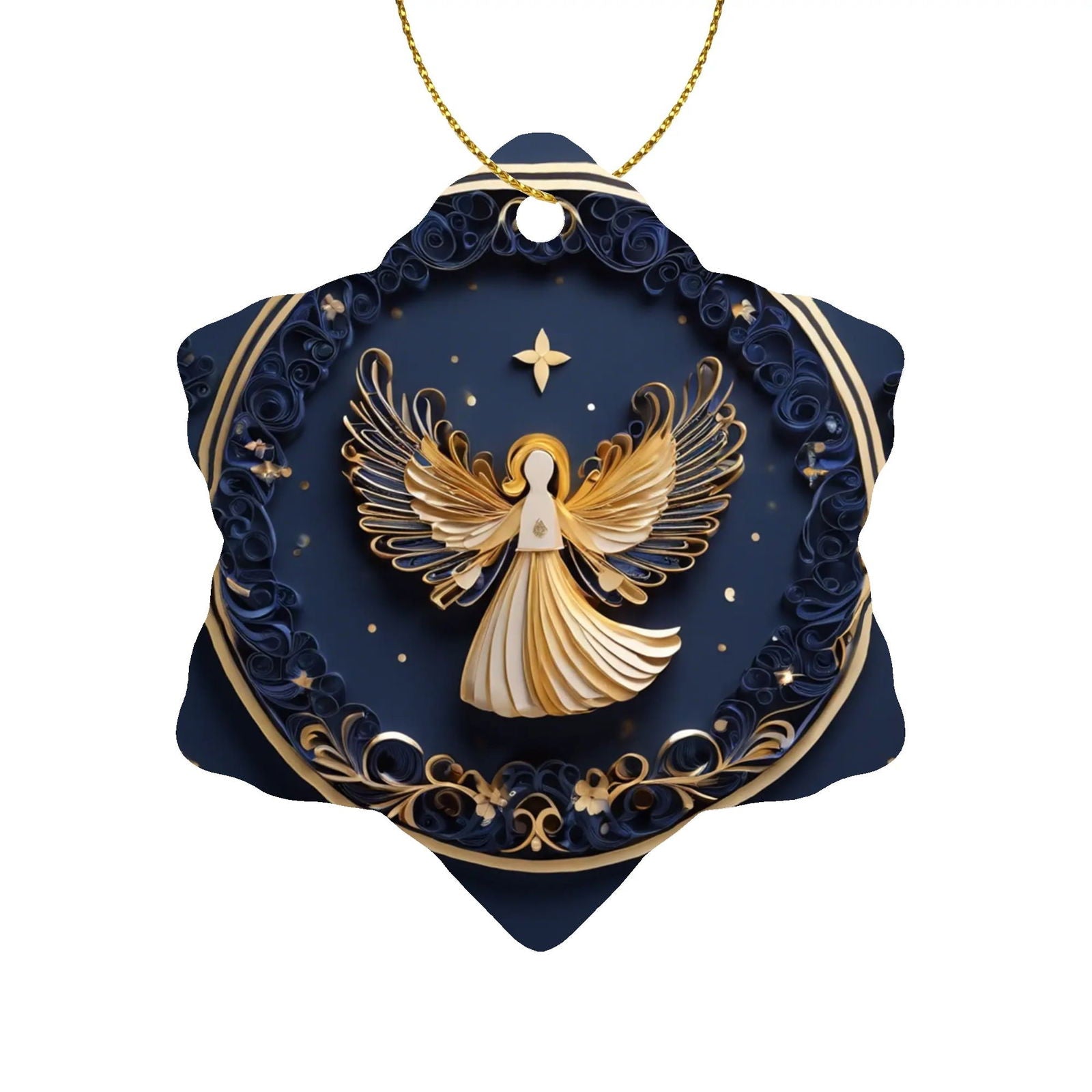 Angel Christian Snowflake Ceramic Ornaments (1pc, 3pcs, 5pcs, 10pcs) - ClaimedbyGodDesigns