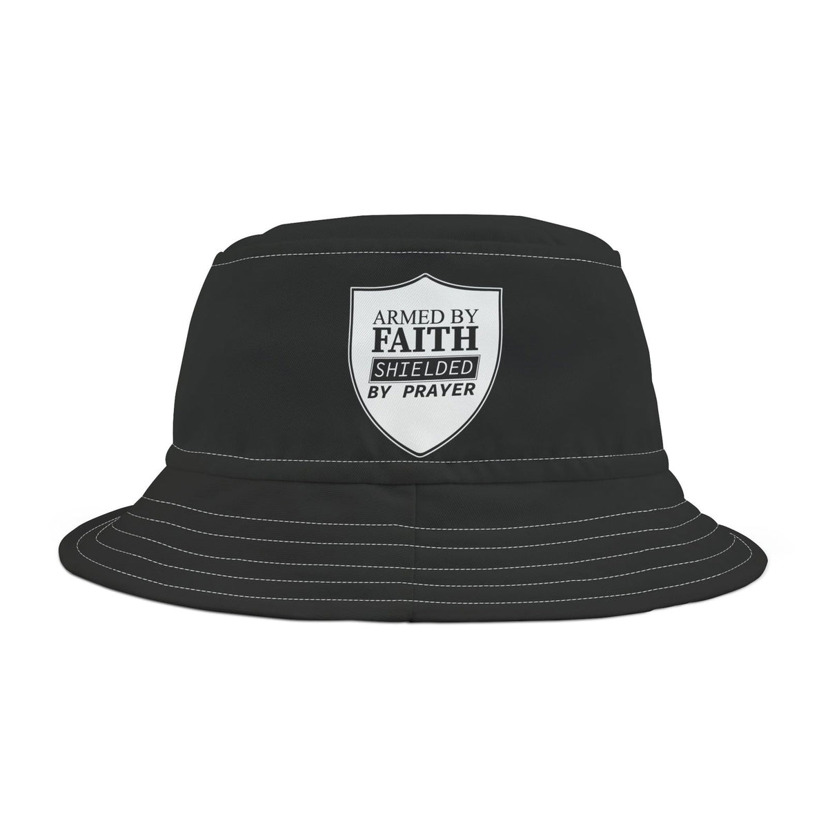 Armed By Faith Shielded By Prayer Bucket Hat (AOP) - ClaimedbyGodDesigns