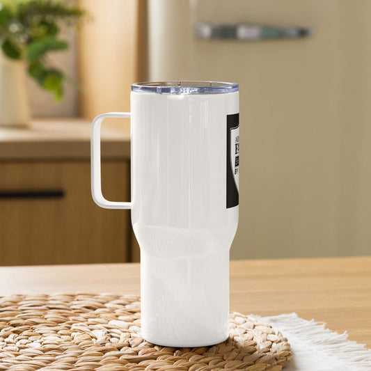 Armed By Faith Shielded By Prayer Christian Travel mug with a handle - ClaimedbyGodDesigns