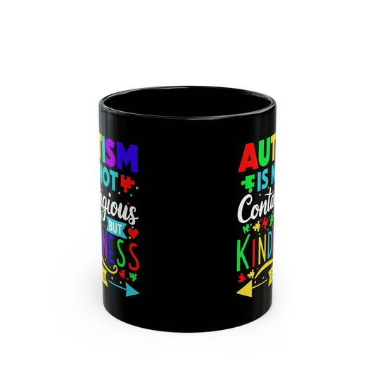 Autism Awareness Black Mug - Kindness Design (11oz, 15oz) - Claimed by God Designs
