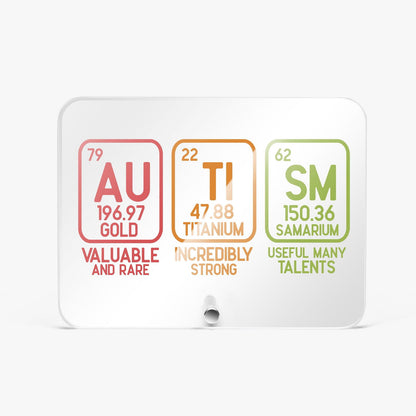 Autism Element Autism Awareness Rectangle Acrylic Plaque with Stand – Celebrate the Building Blocks of Neurodiversity - ClaimedbyGodDesigns