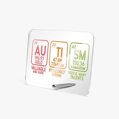Autism Element Autism Awareness Rectangle Acrylic Plaque with Stand – Celebrate the Building Blocks of Neurodiversity - ClaimedbyGodDesigns