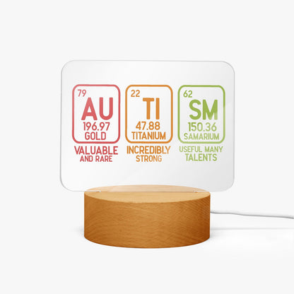 Autism Element Autism Awareness Rectangle Acrylic Plaque with Stand – Celebrate the Building Blocks of Neurodiversity - ClaimedbyGodDesigns