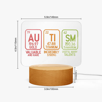 Autism Element Autism Awareness Rectangle Acrylic Plaque with Stand – Celebrate the Building Blocks of Neurodiversity - ClaimedbyGodDesigns