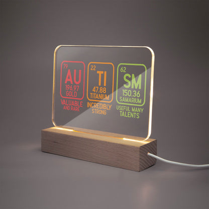 Autism Element Autism Awareness Rectangle Acrylic Plaque with Stand – Celebrate the Building Blocks of Neurodiversity - ClaimedbyGodDesigns