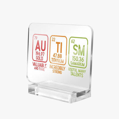 Autism Element Autism Awareness Rectangle Acrylic Plaque with Stand – Celebrate the Building Blocks of Neurodiversity - ClaimedbyGodDesigns