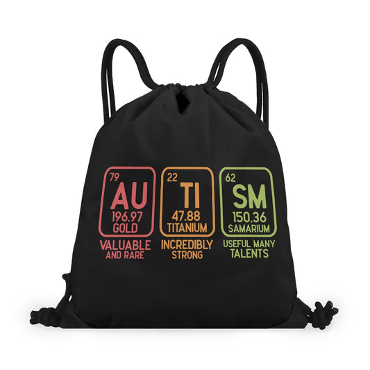 Autism Element Drawstring Bag (Single-Sided Print) – Celebrate the Building Blocks of Neurodiversity and Inclusion - ClaimedbyGodDesigns