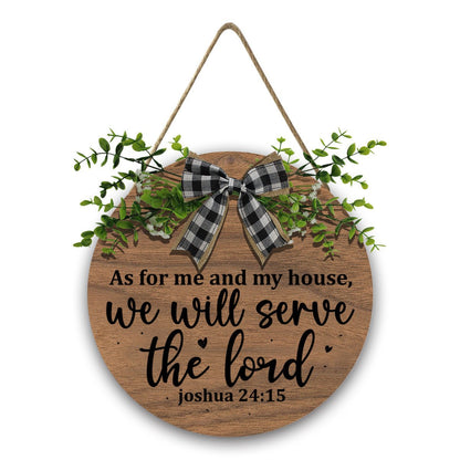 As for Me and My House, We Will Serve the Lord Christian Wooden Hanging Sign Faith - Based Home Decor - ClaimedbyGodDesigns
