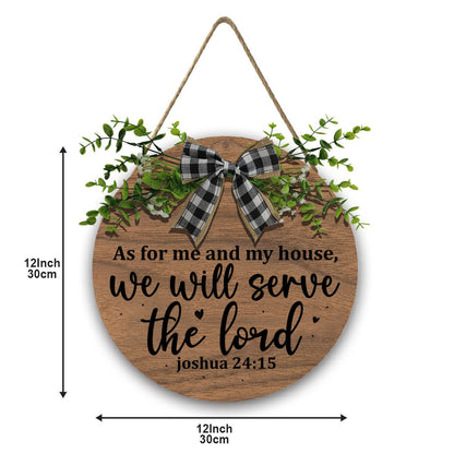 As for Me and My House, We Will Serve the Lord Christian Wooden Hanging Sign Faith - Based Home Decor - ClaimedbyGodDesigns