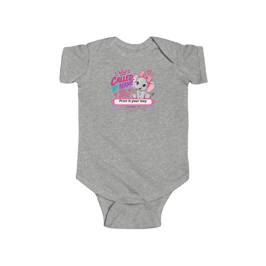 Baby Bodysuit – "Called by Name" Cute Elephant Newborn Onesie - Claimed by God Designs