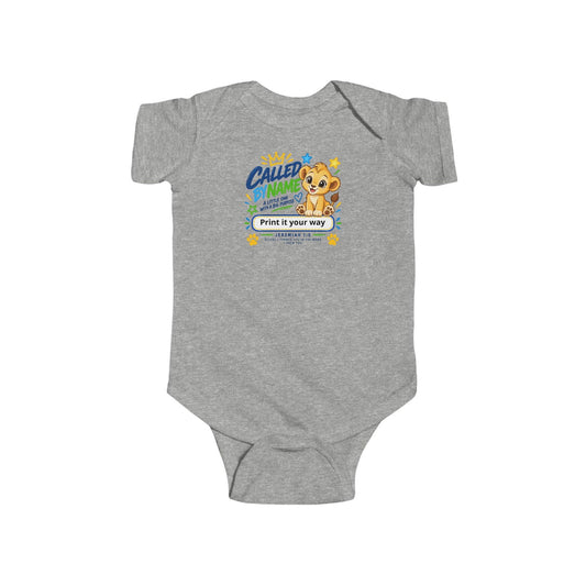 Baby Bodysuit — "Called by Name" Cute Lion Nursery Onesie - Claimed by God Designs