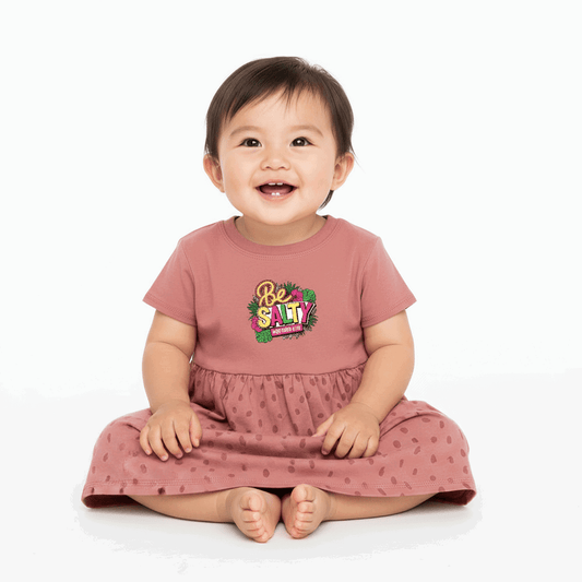 Be Salty Christian Baby Rib Dress - ClaimedbyGodDesigns