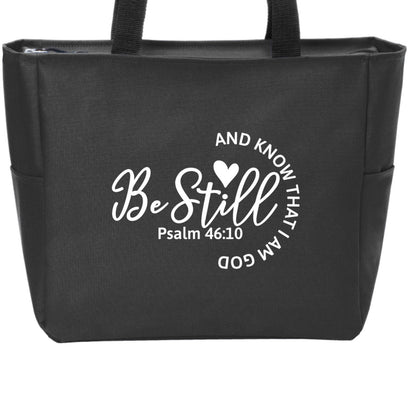 Be Still And Know Christian Tote Bag - ClaimedbyGodDesigns