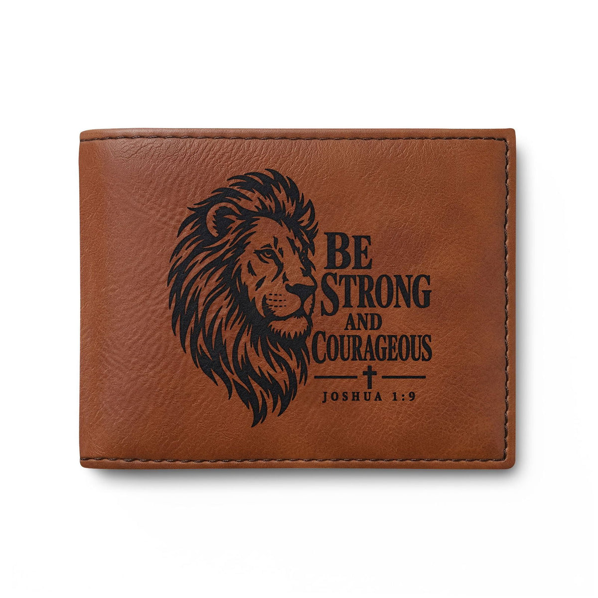Be Strong and Courageous Lion Christian Wallet | Joshua 1:9 - Claimed by God Designs