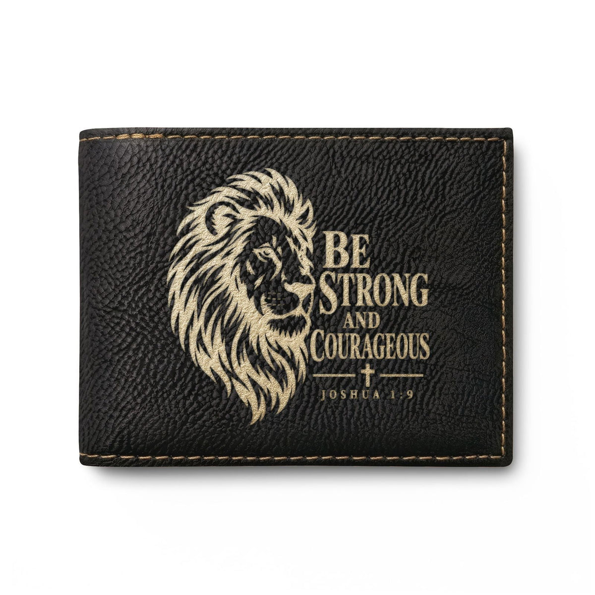 Be Strong and Courageous Lion Christian Wallet | Joshua 1:9 - Claimed by God Designs