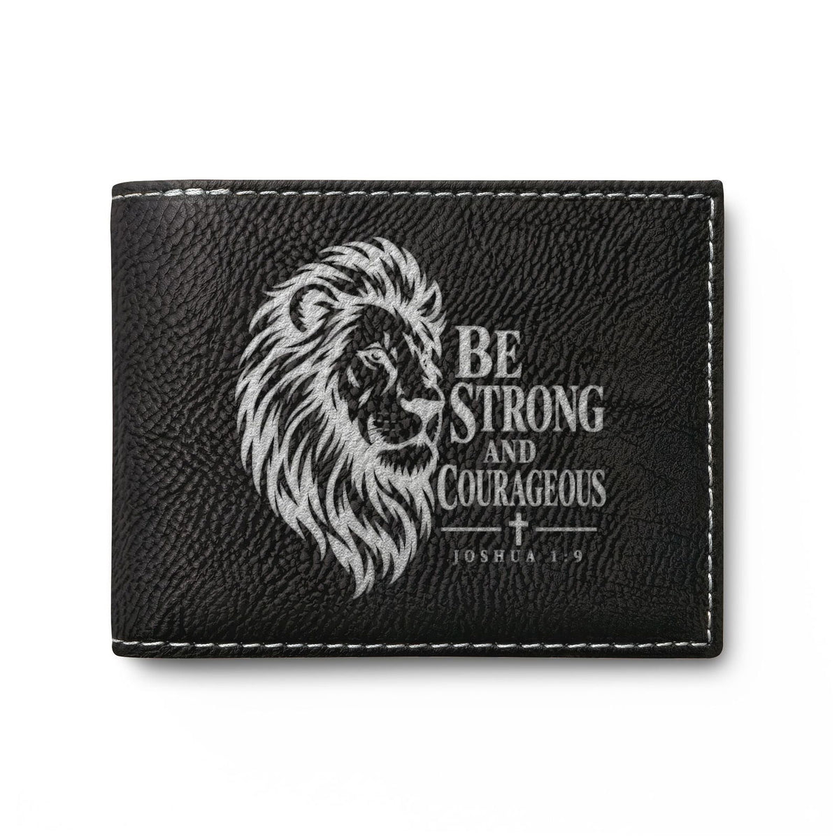 Be Strong and Courageous Lion Christian Wallet | Joshua 1:9 - Claimed by God Designs