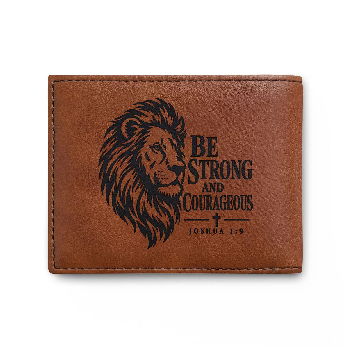Be Strong and Courageous Lion Christian Wallet | Joshua 1:9 - Claimed by God Designs