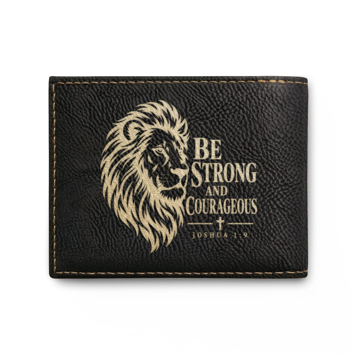 Be Strong and Courageous Lion Christian Wallet | Joshua 1:9 - Claimed by God Designs
