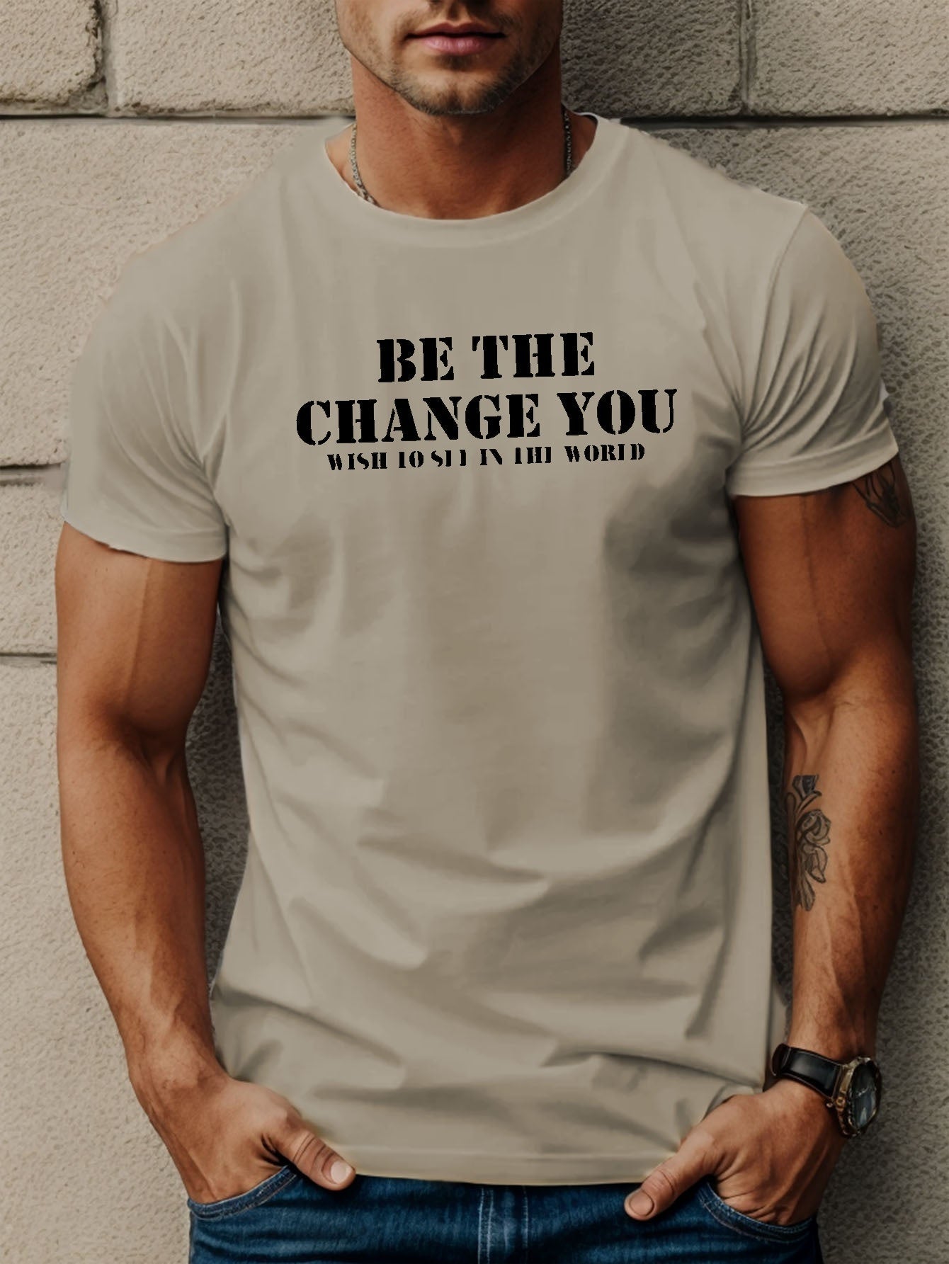 Be The Change You Want To See In The World Men's Christian T-shirt - ClaimedbyGodDesigns